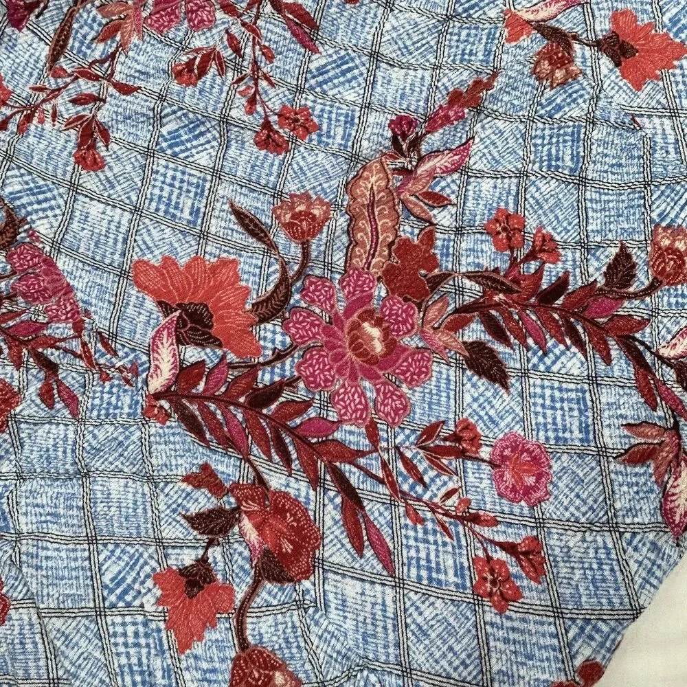 Knox Rose Plus Size XXL Spaghetti Sundress Blue Red Floral Midi Smocked Colorful - Picture 14 of 15
